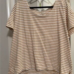 Striped Beige and White Women's Top